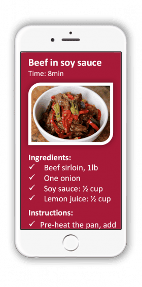 Recipe on phone